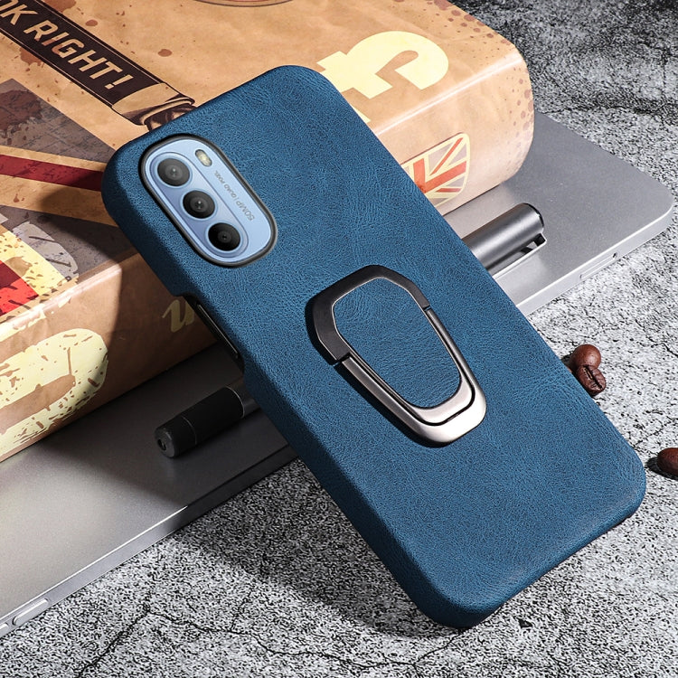 For Motorola Moto G71 5G Ring Holder PU Phone Case