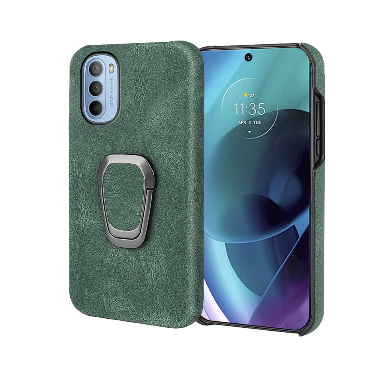 For Motorola Moto G71 5G Ring Holder PU Phone Case