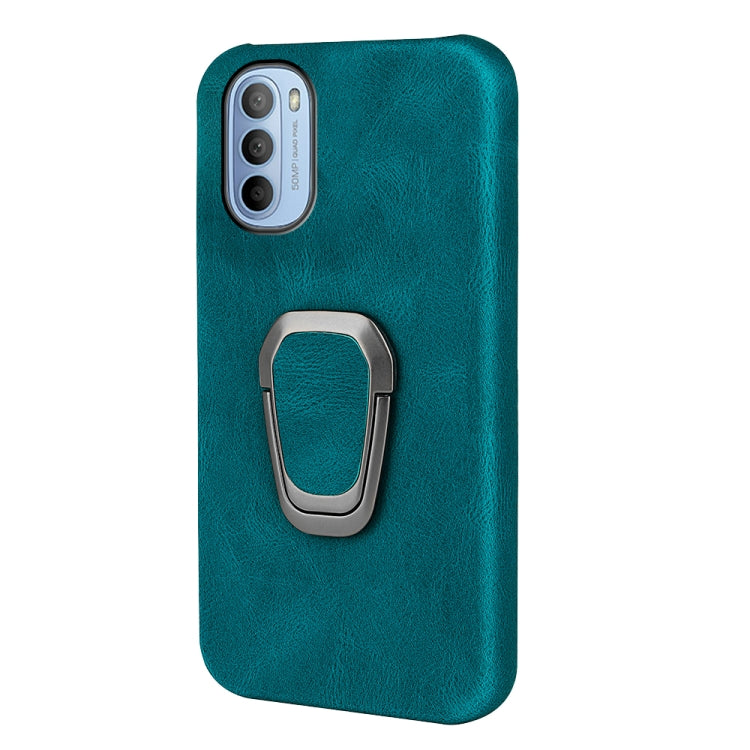 For Motorola Moto G71 5G Ring Holder PU Phone Case