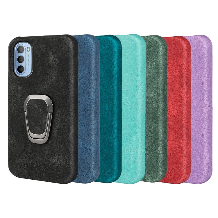 For Motorola Moto G71 5G Ring Holder PU Phone Case