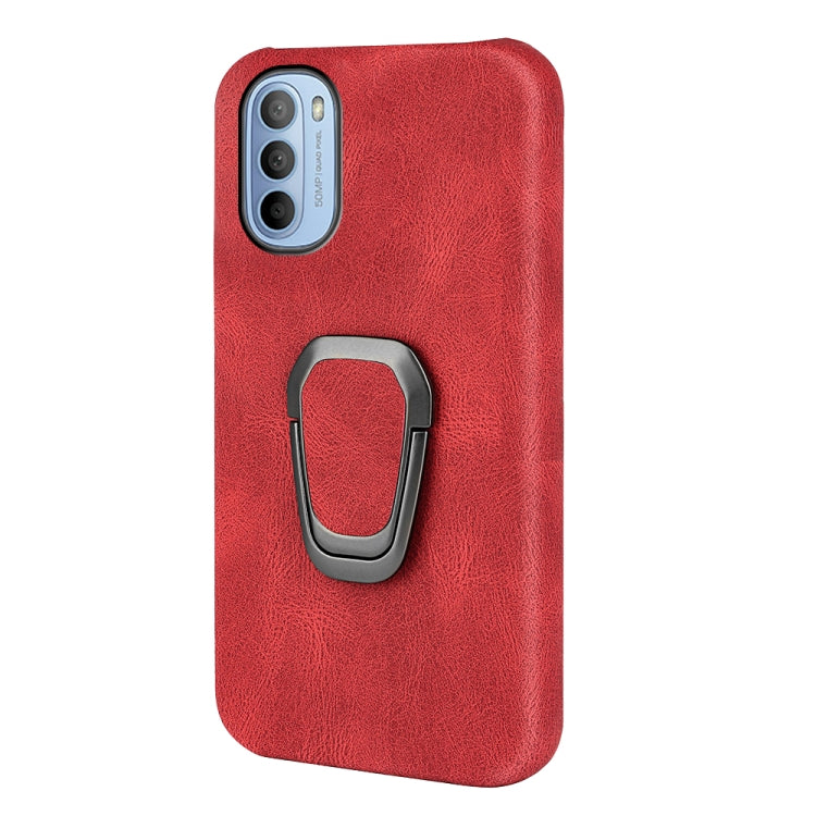 For Motorola Moto G51 5G Ring Holder PU Phone Case