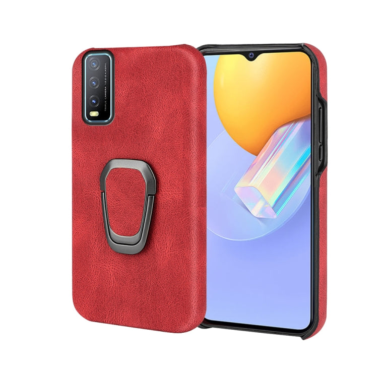Ring Holder PU Phone Case For vivo Y12S 2021 / Y20 Indian / Y20i / Y20S / Y30