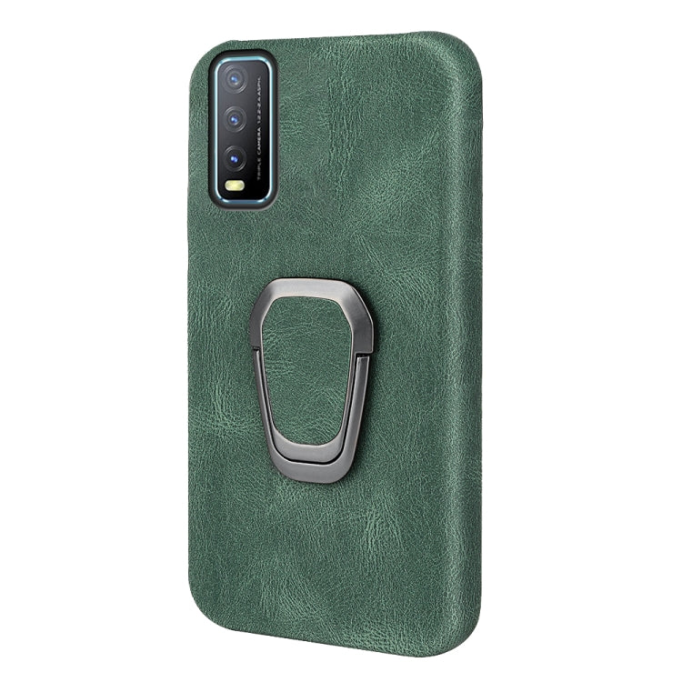 Ring Holder PU Phone Case For vivo Y12S 2021 / Y20 Indian / Y20i / Y20S / Y30