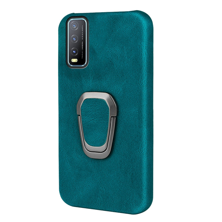 Ring Holder PU Phone Case For vivo Y12S 2021 / Y20 Indian / Y20i / Y20S / Y30