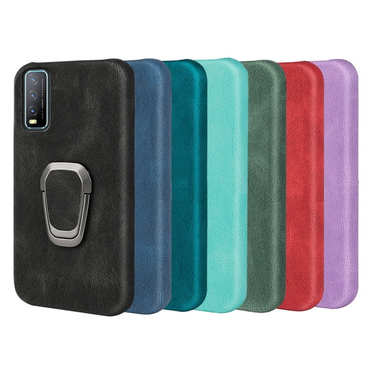 Ring Holder PU Phone Case For vivo Y12S 2021 / Y20 Indian / Y20i / Y20S / Y30