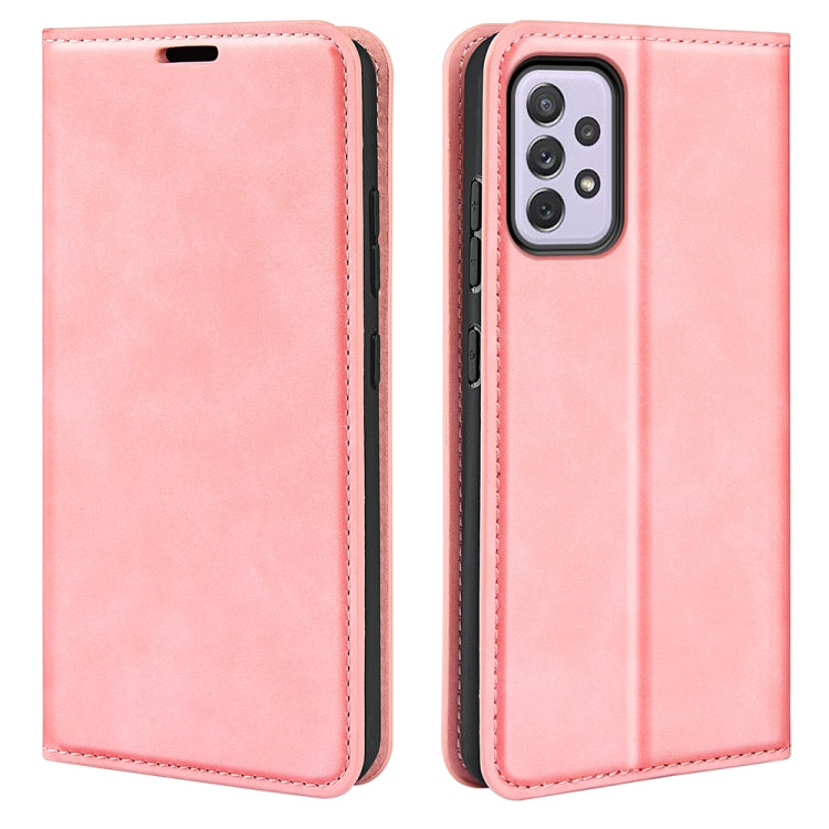 For Samsung Galaxy A73 5G Retro-skin Magnetic Suction Leather Case