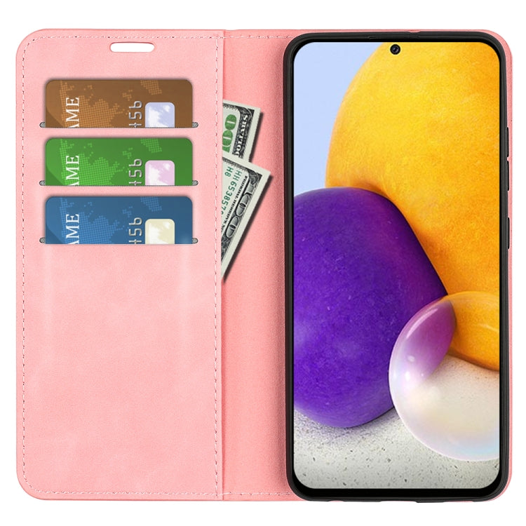 For Samsung Galaxy A73 5G Retro-skin Magnetic Suction Leather Case