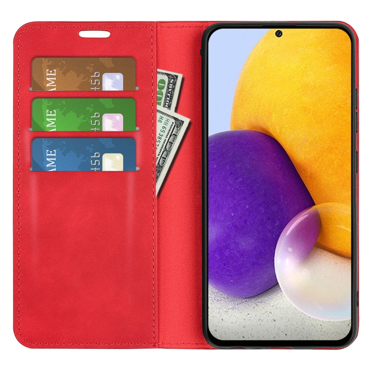 For Samsung Galaxy A73 5G Retro-skin Magnetic Suction Leather Case