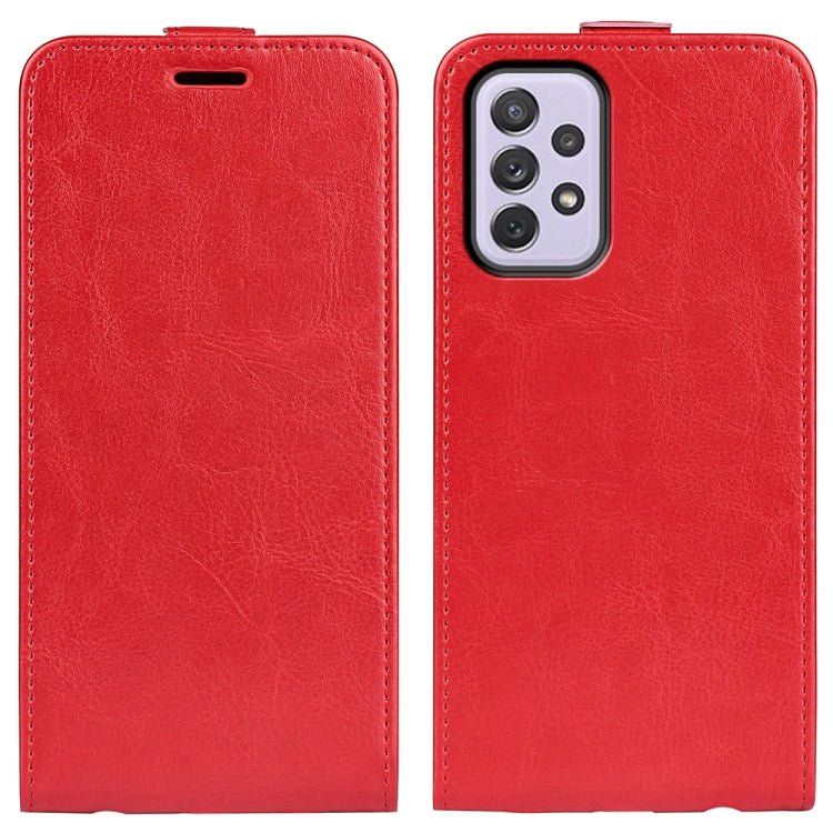 For Samsung Galaxy A73 5G R64 Texture Vertical Flip Leather Case