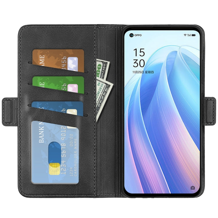 For OPPO Reno7 SE 5G Dual-side Magnetic Buckle Leather Case