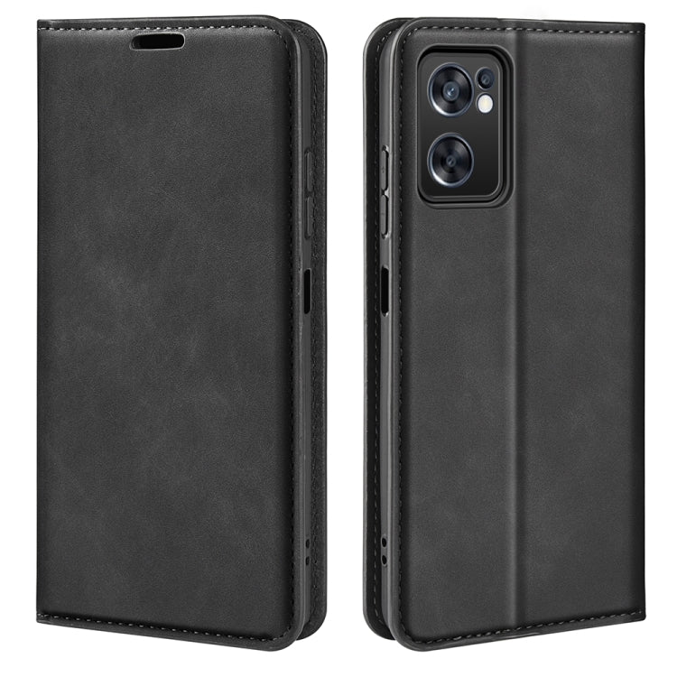 For OPPO Reno7 SE 5G Retro-skin Magnetic Suction Leather Case
