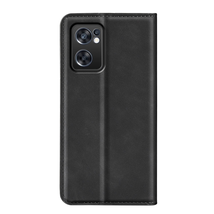 For OPPO Reno7 SE 5G Retro-skin Magnetic Suction Leather Case