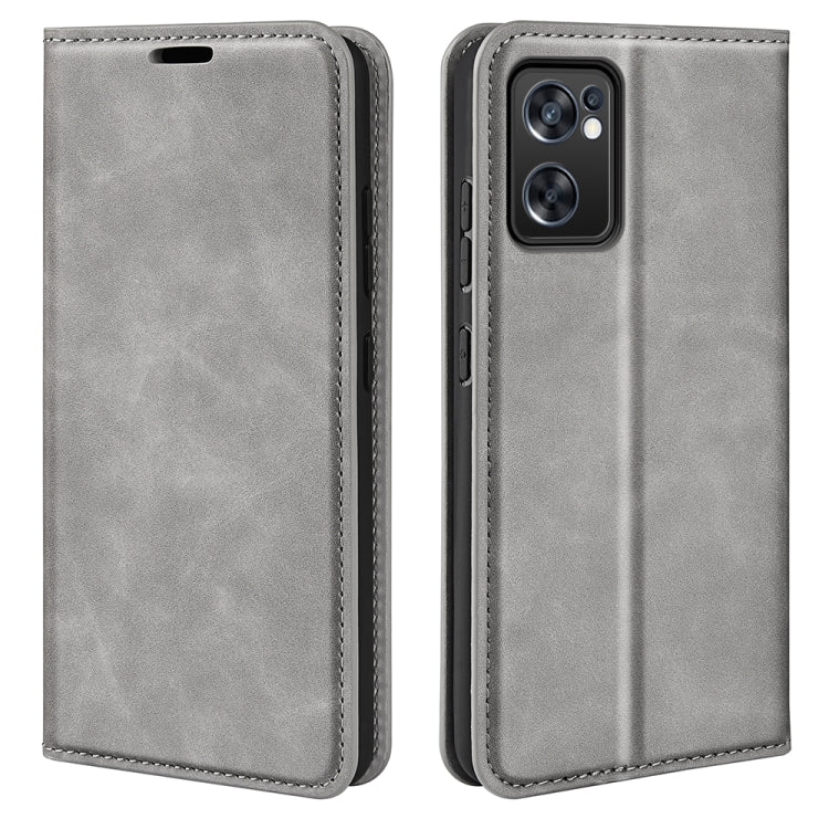 For OPPO Reno7 SE 5G Retro-skin Magnetic Suction Leather Case