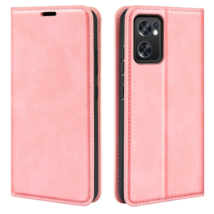 For OPPO Reno7 SE 5G Retro-skin Magnetic Suction Leather Case