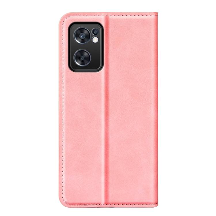 For OPPO Reno7 SE 5G Retro-skin Magnetic Suction Leather Case
