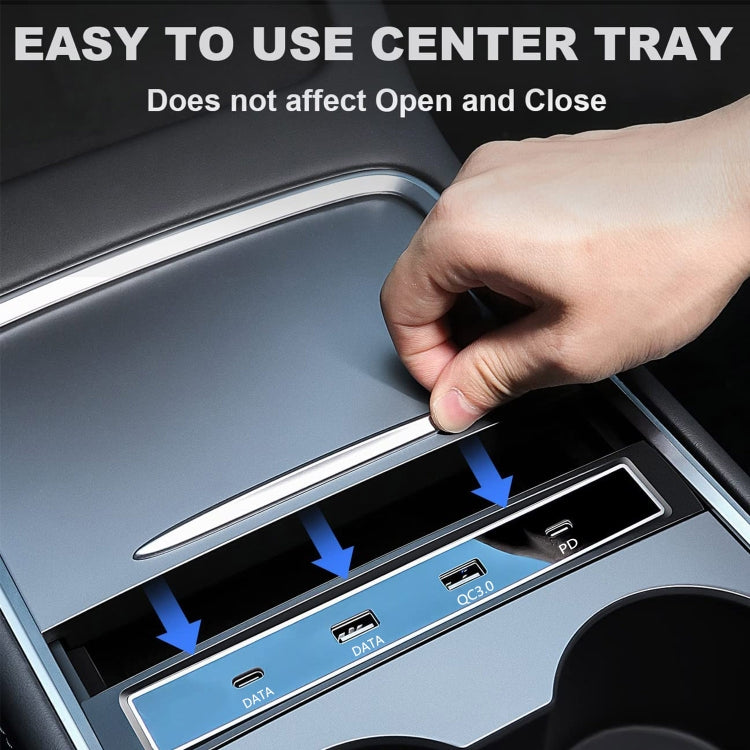 For Tesla 2021 Model Y Expansion Base USB C Multi-Port Hub Adapter Charger