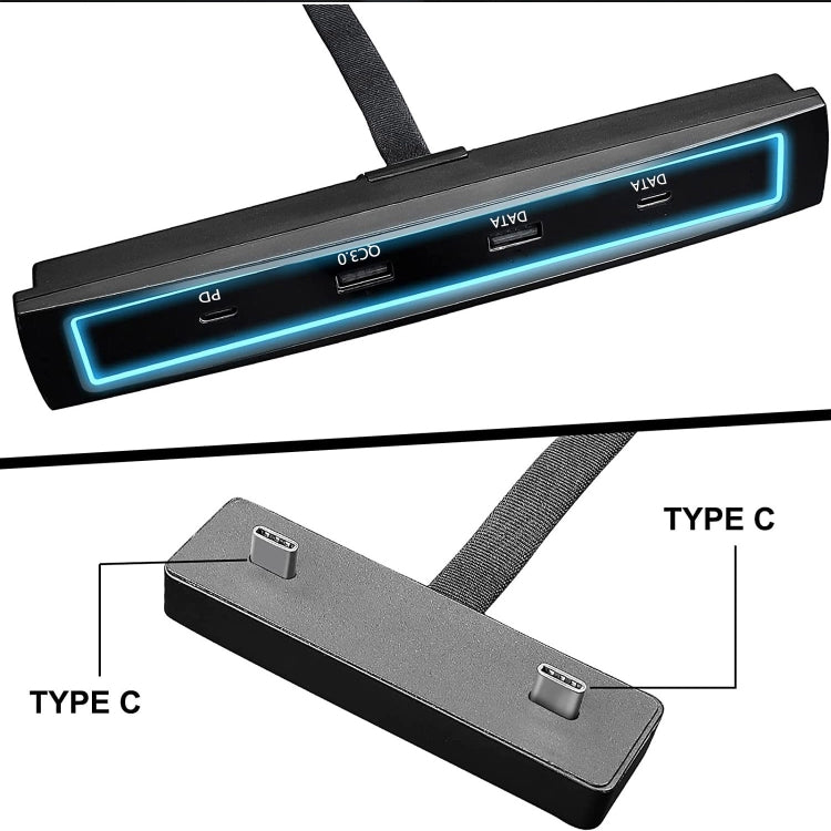 For Tesla 2021 Model Y Expansion Base USB C Multi-Port Hub Adapter Charger