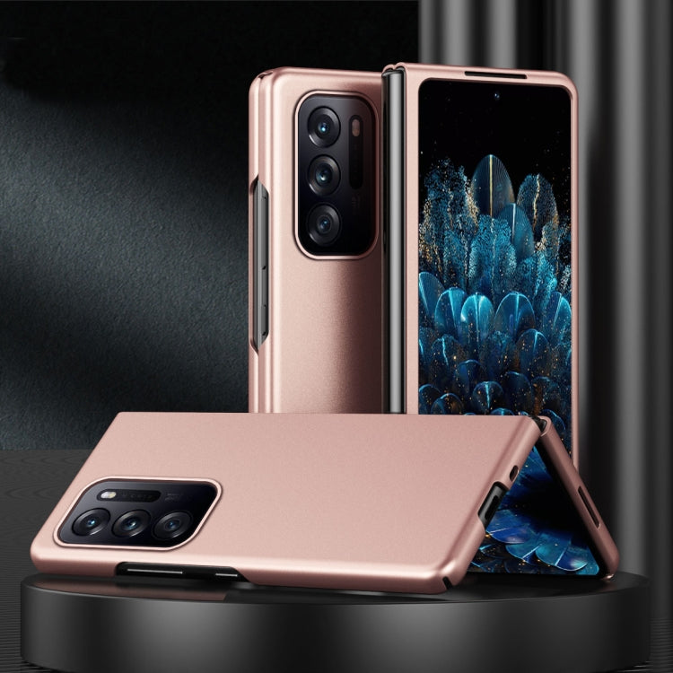 For OPPO Find N Folding Skin Scrub Plain Leather Phone Case