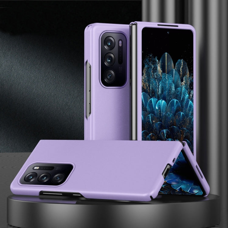 For OPPO Find N Folding Skin Scrub Plain Leather Phone Case