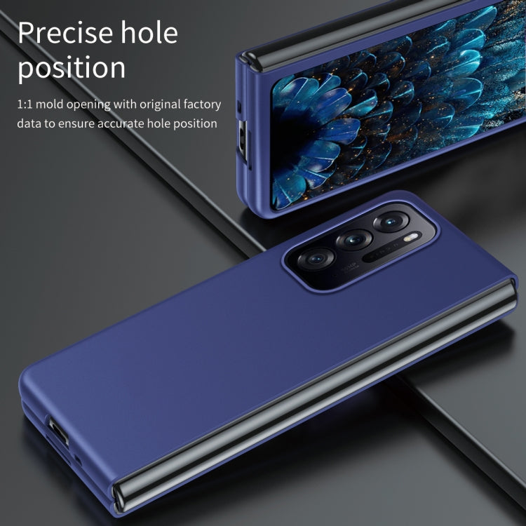 For OPPO Find N Folding Skin Scrub Plain Leather Phone Case