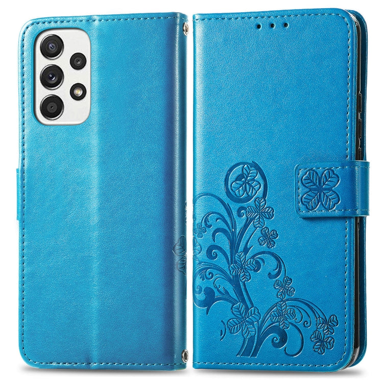 For Samsung Galaxy A53 5G Four-leaf Clasp Embossed Leather Phone Case