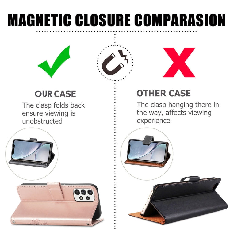 For Samsung Galaxy A03 Core Four-leaf Clasp Embossed Leather Phone Case