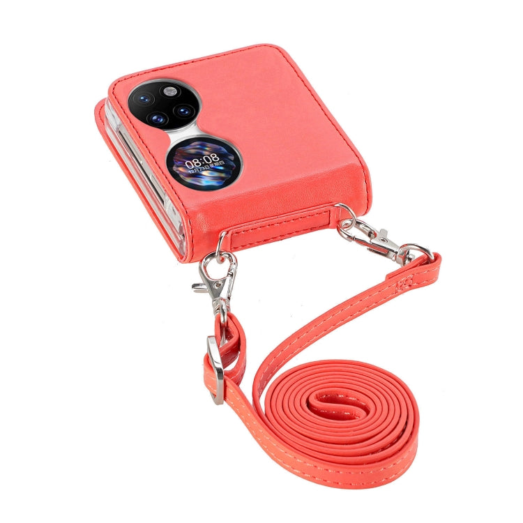 For Huawei  P50 Pocket Diagonal Embossed Card Folding Phone Case