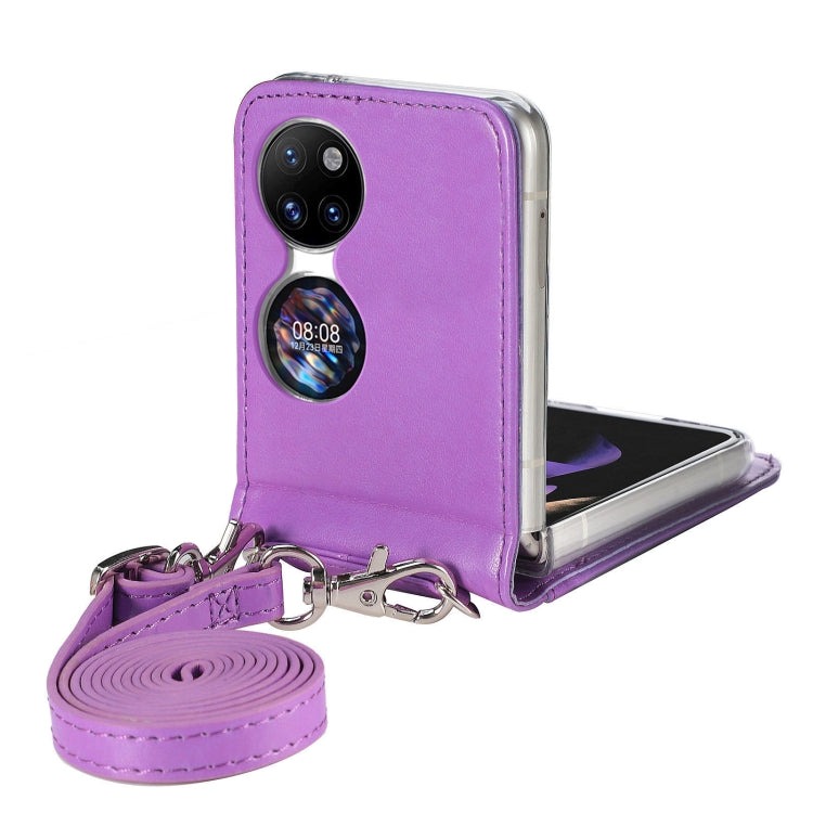 For Huawei  P50 Pocket Diagonal Embossed Card Folding Phone Case