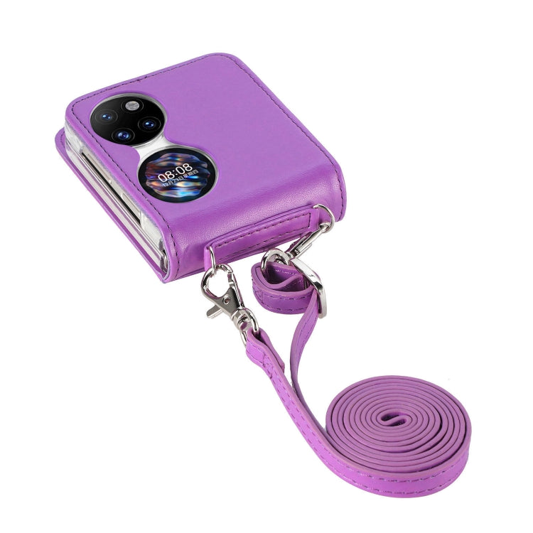 For Huawei  P50 Pocket Diagonal Embossed Card Folding Phone Case