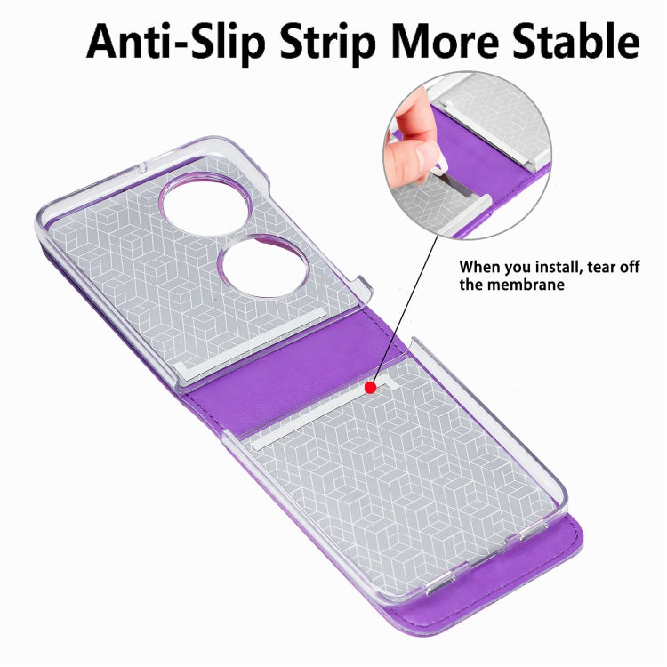 For Huawei  P50 Pocket Diagonal Embossed Card Folding Phone Case