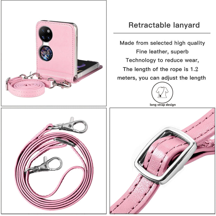 For Huawei  P50 Pocket Diagonal Embossed Card Folding Phone Case