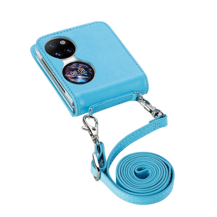 For Huawei  P50 Pocket Diagonal Embossed Card Folding Phone Case