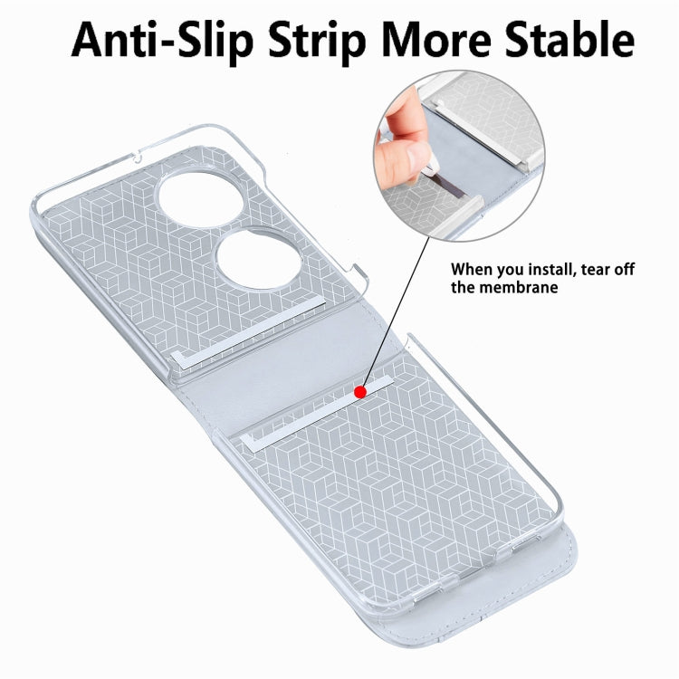 For Huawei  P50 Pocket Diagonal Embossed Card Folding Phone Case