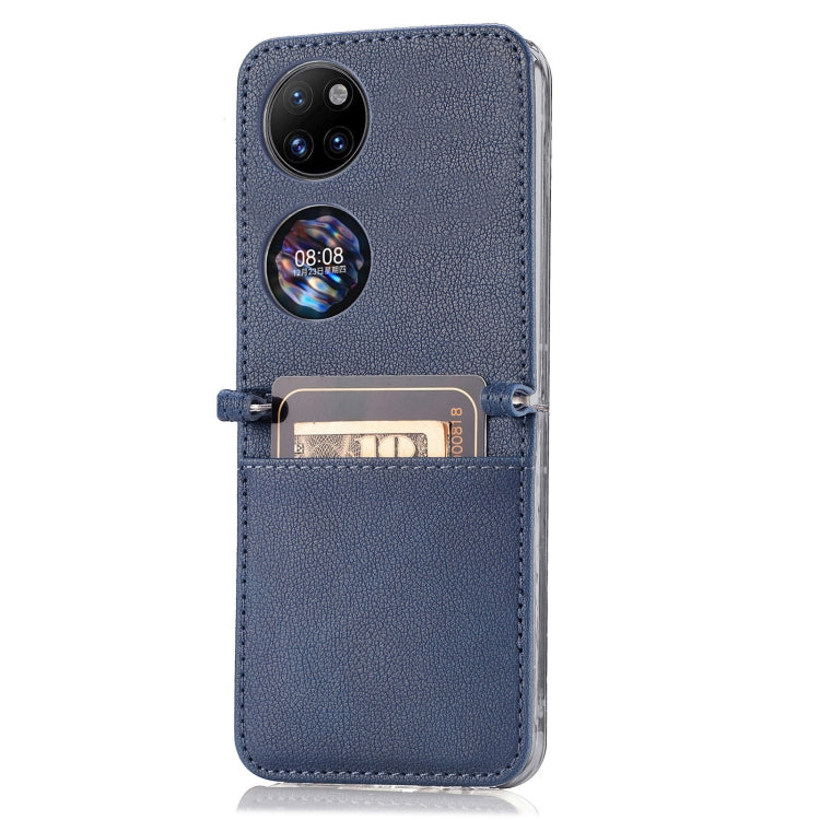 For Huawei P50 Pocket Litchi Pattern Card Folding Phone Case