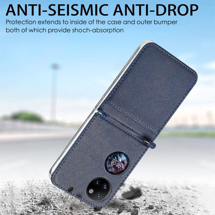 For Huawei P50 Pocket Litchi Pattern Card Folding Phone Case