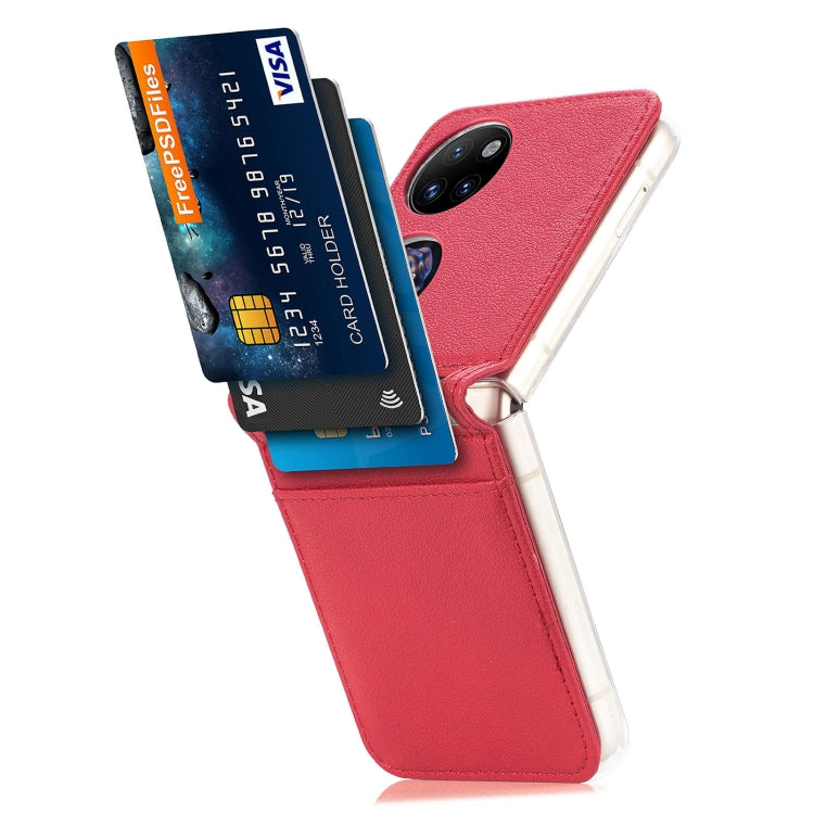 For Huawei P50 Pocket Litchi Pattern Card Folding Phone Case