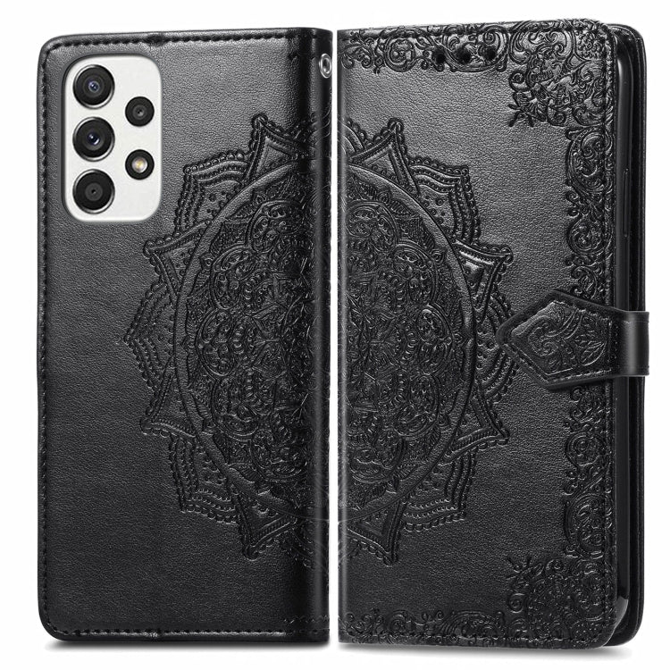 For Samsung Galaxy A53 5G Mandala Flower Embossed Flip Leather Phone Case