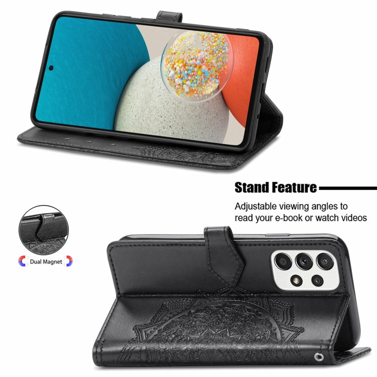 For Samsung Galaxy A53 5G Mandala Flower Embossed Flip Leather Phone Case