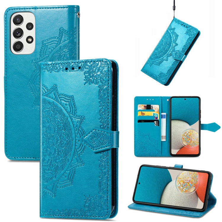 For Samsung Galaxy A53 5G Mandala Flower Embossed Flip Leather Phone Case