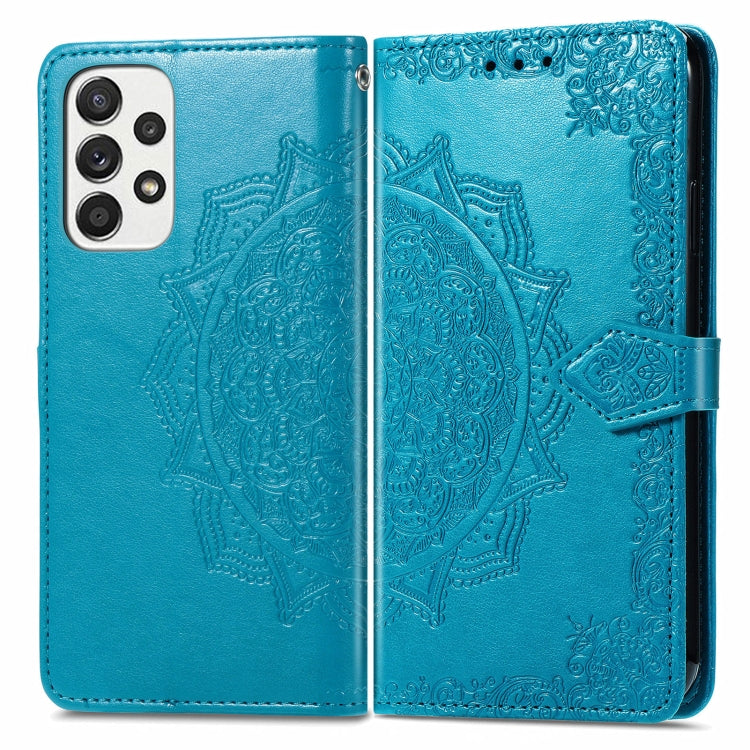 For Samsung Galaxy A53 5G Mandala Flower Embossed Flip Leather Phone Case