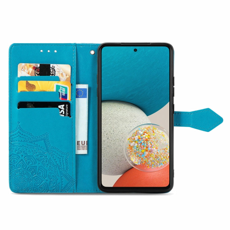 For Samsung Galaxy A53 5G Mandala Flower Embossed Flip Leather Phone Case