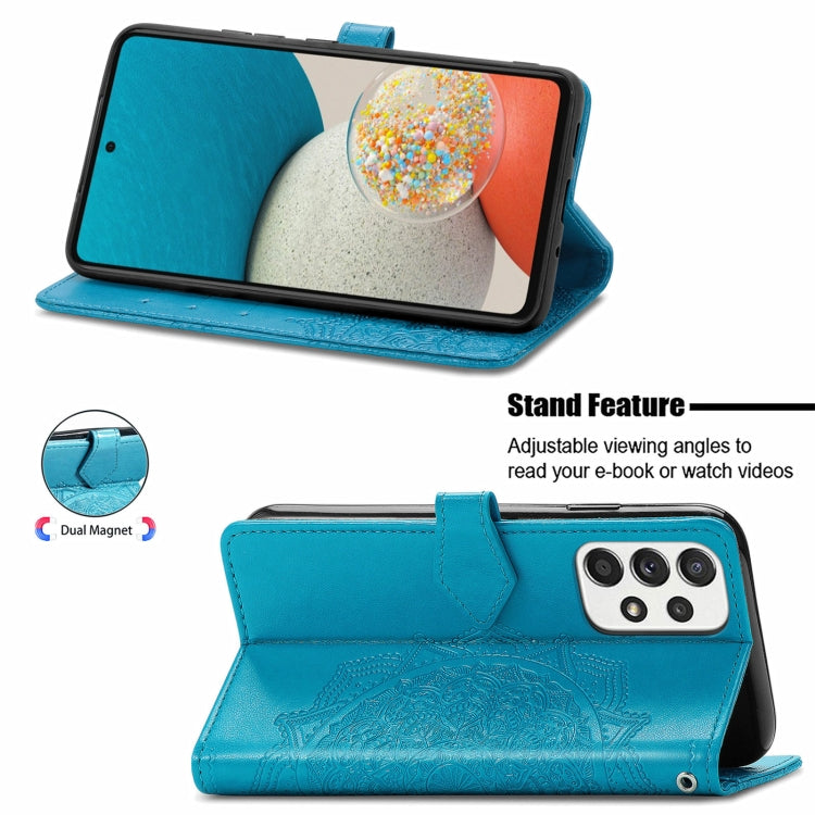 For Samsung Galaxy A53 5G Mandala Flower Embossed Flip Leather Phone Case
