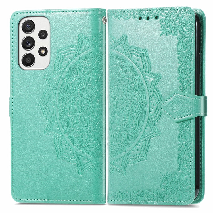 For Samsung Galaxy A53 5G Mandala Flower Embossed Flip Leather Phone Case