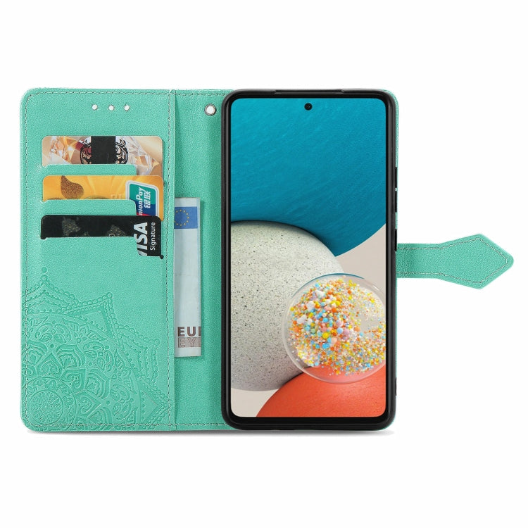 For Samsung Galaxy A53 5G Mandala Flower Embossed Flip Leather Phone Case