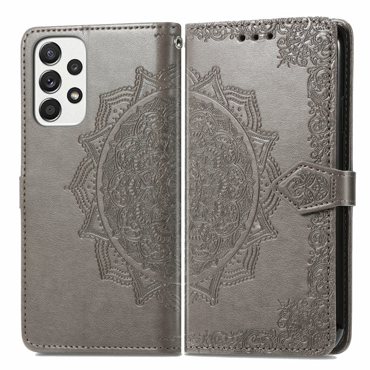 For Samsung Galaxy A53 5G Mandala Flower Embossed Flip Leather Phone Case