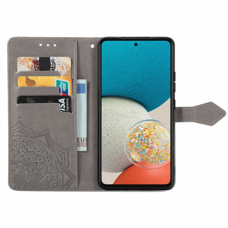 For Samsung Galaxy A53 5G Mandala Flower Embossed Flip Leather Phone Case