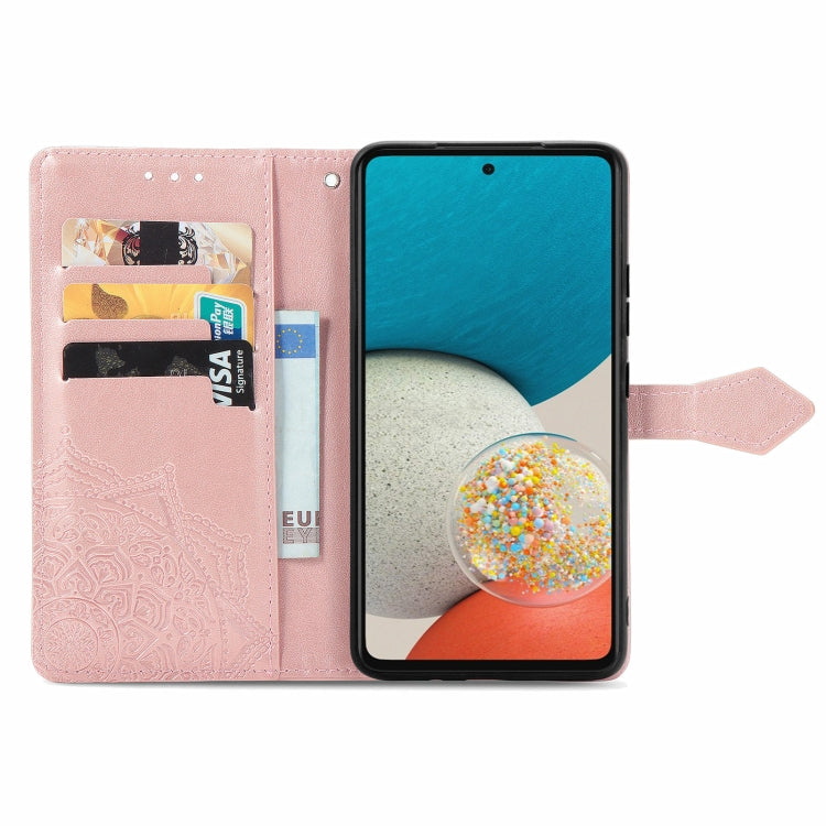 For Samsung Galaxy A53 5G Mandala Flower Embossed Flip Leather Phone Case