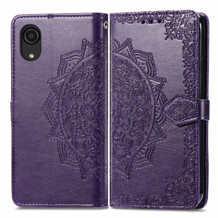 For Samsung Galaxy A03 Core Mandala Flower Embossed Flip Leather Phone Case