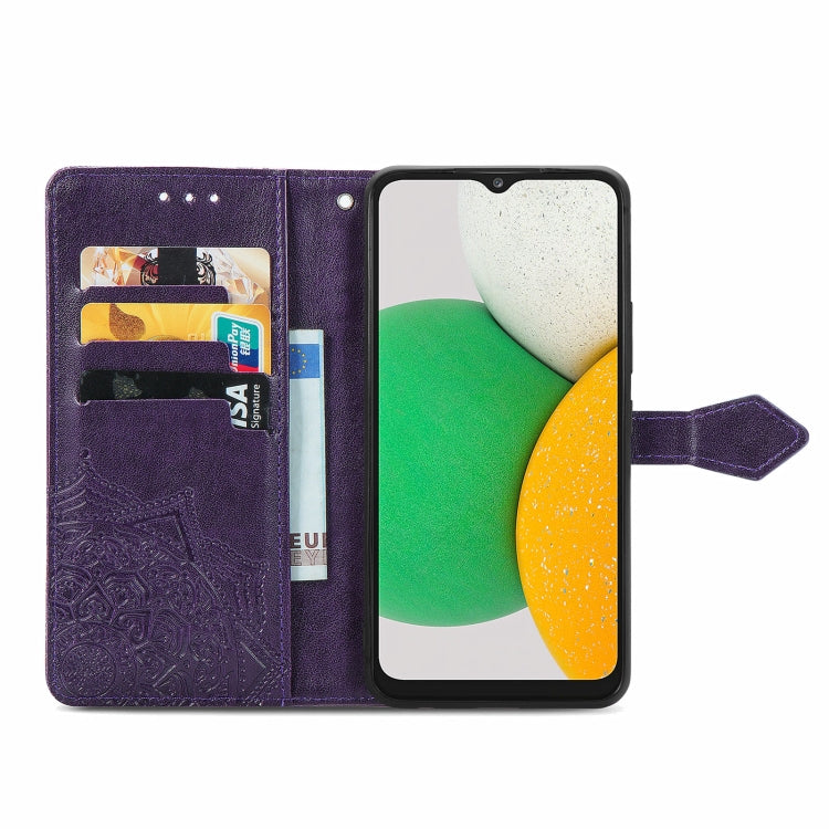 For Samsung Galaxy A03 Core Mandala Flower Embossed Flip Leather Phone Case