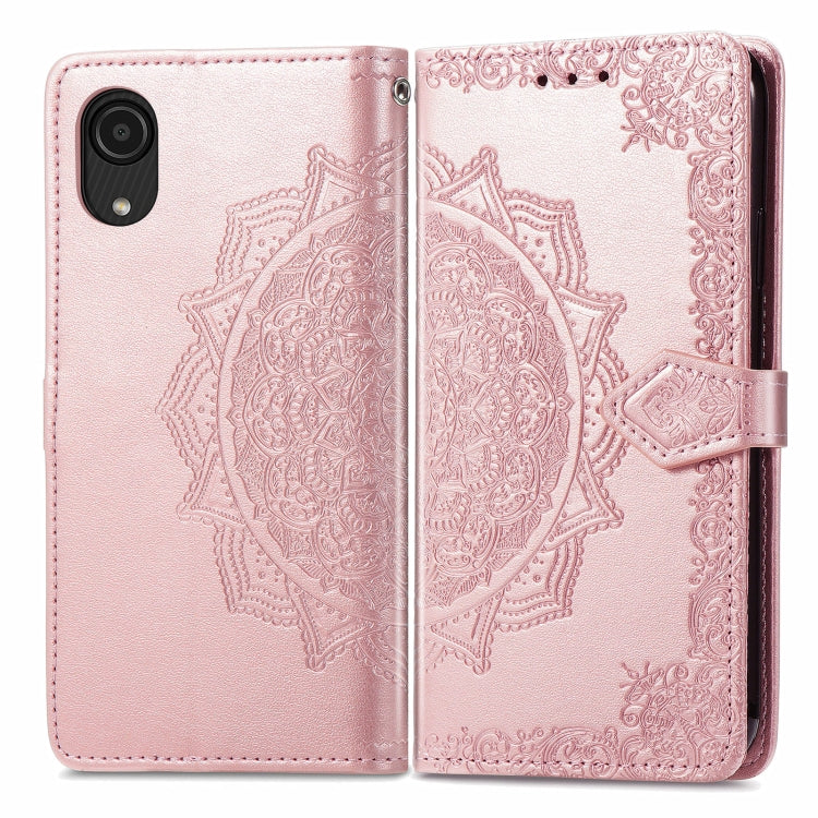 For Samsung Galaxy A03 Core Mandala Flower Embossed Flip Leather Phone Case